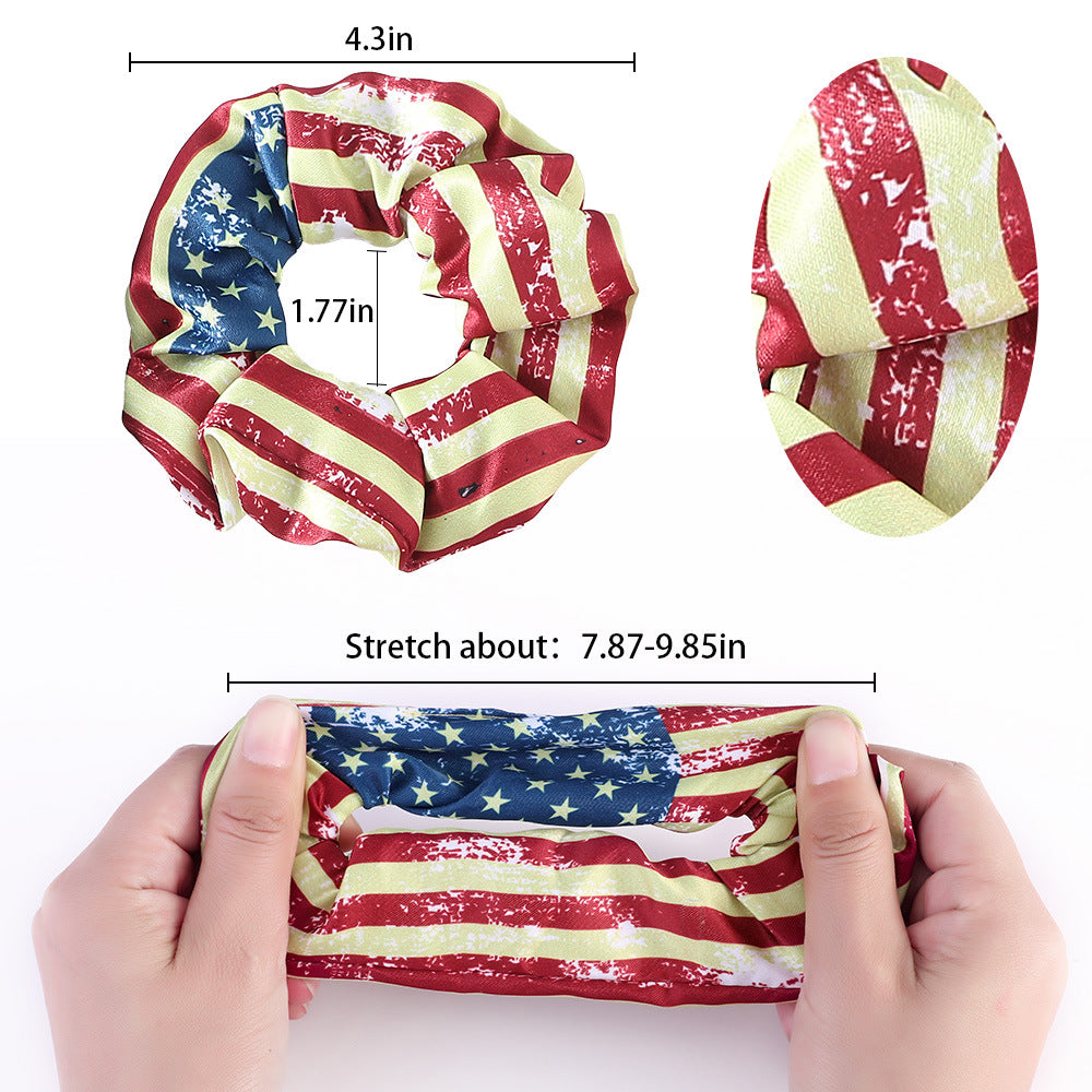 Wholesale American Flag Cloth Hair Scrunchies